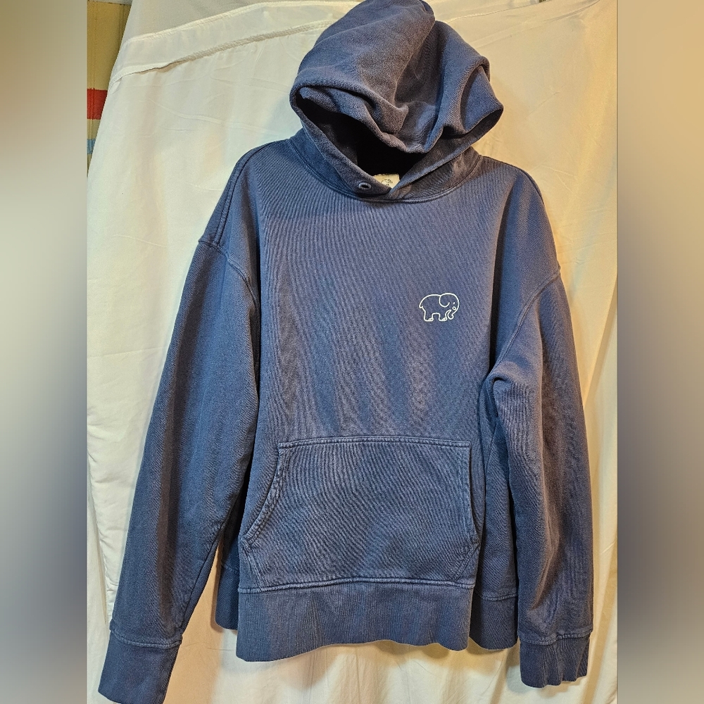 Ivory Ella hoodie Large big Blue organic cotton (g5)